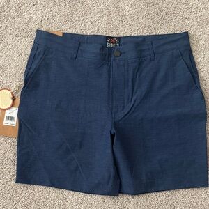 Faherty Deep Blue Flat Front All Day Shorts-